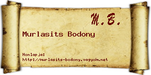 Murlasits Bodony névjegykártya
